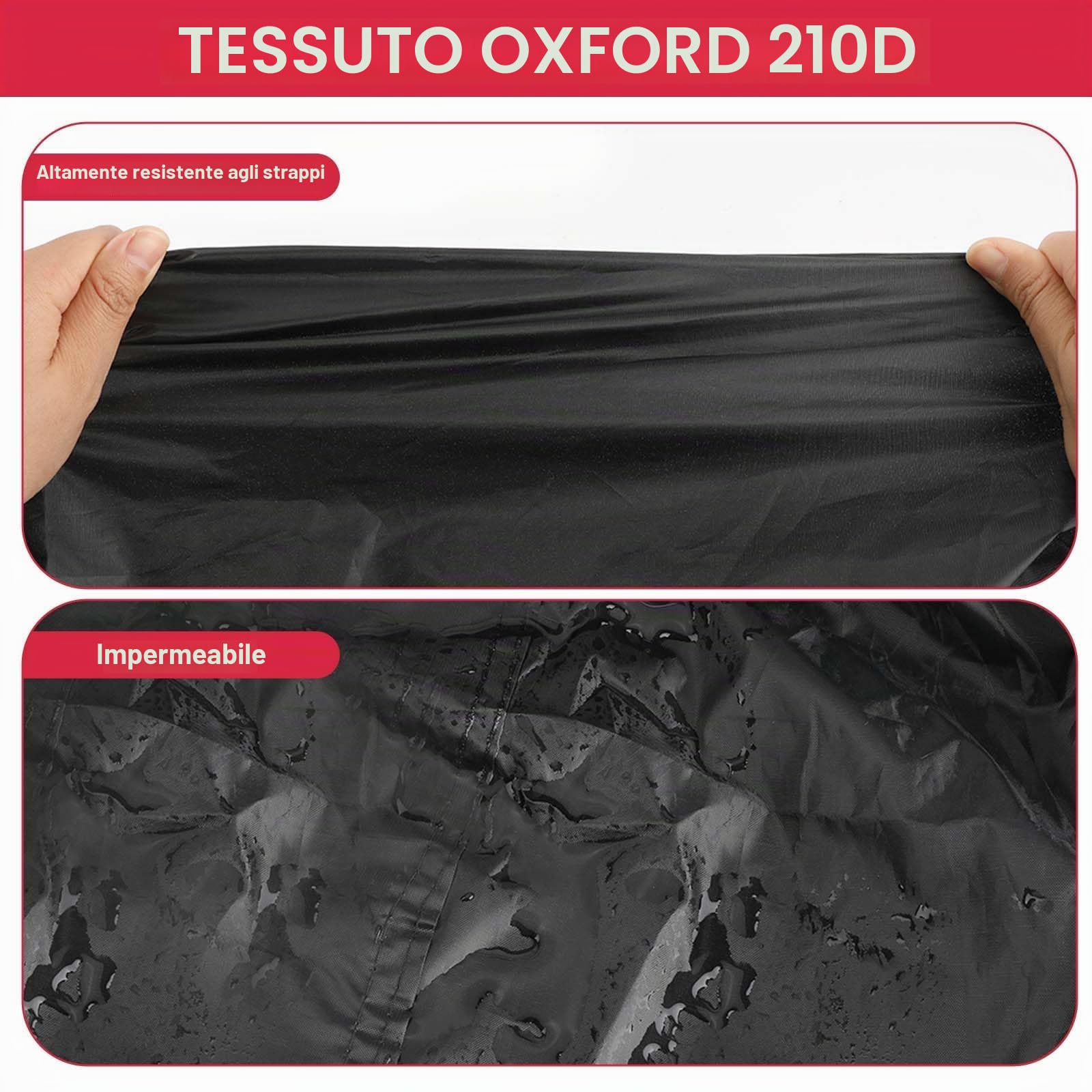 Copri Bicicletta da Esterno Impermeabile 210D Oxford 200 x 110 x 70 cm con Fori per Lucchetto