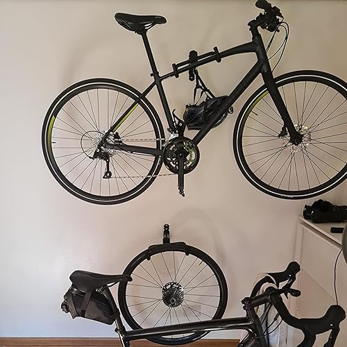 Miniatura 6 de KEILEOHO 2 piezas de colgadores de pared para bicicleta, soporte de pared ajustable para garaje, soporte de pared para bicicleta con tornillos,