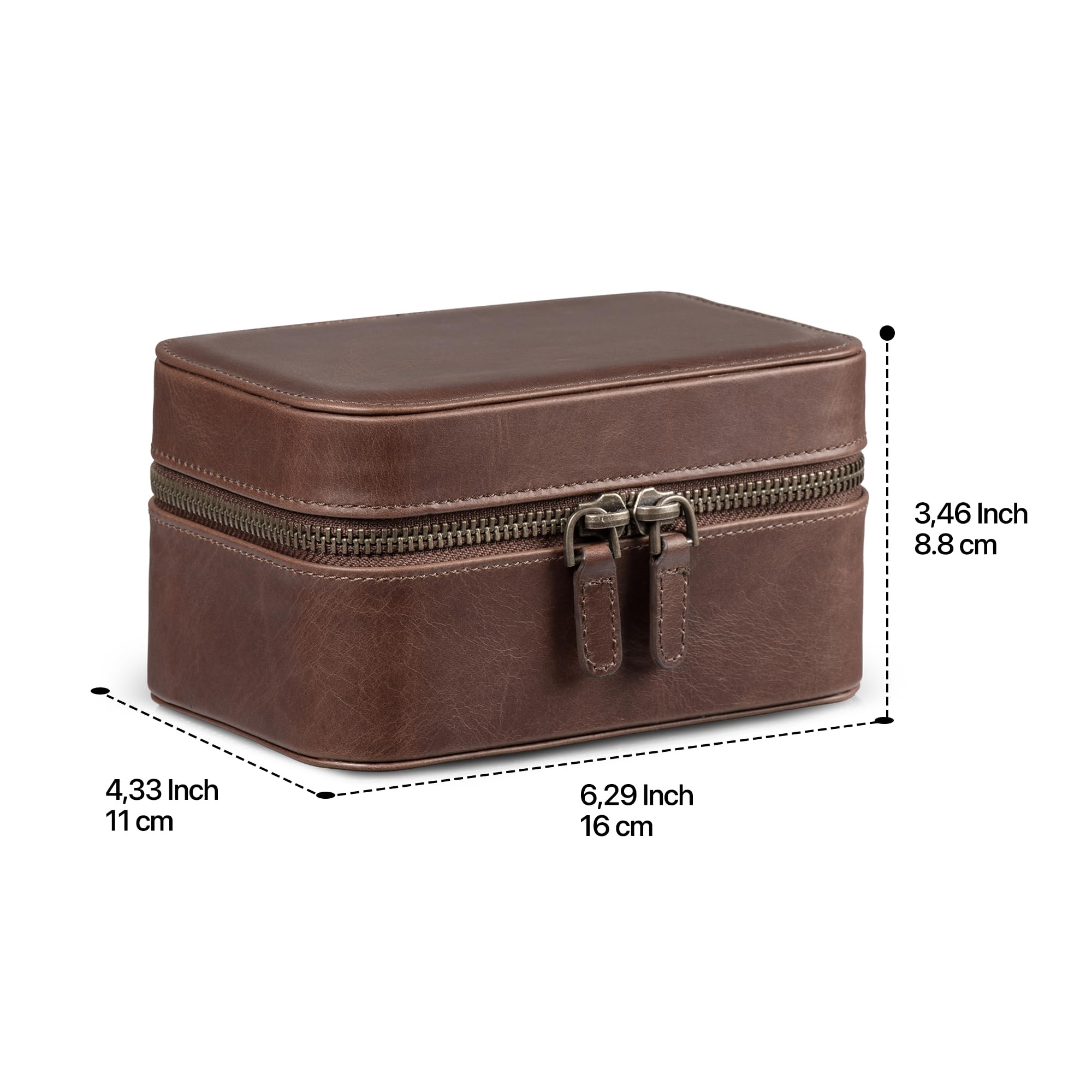 Londo Kensley - Cofanetto per orologi in vera pelle, protettivo, elegante, elegante, da collezione, organizer per orologi da polso di lusso da uomo e da donna (marrone)