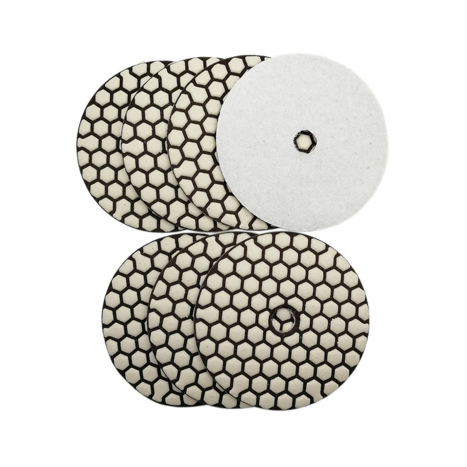 7pcs 100mm #White Buff Tamponi Per Lucidatura A Secco 4 Pollici Disco Abrasivo Flessibile In Resina Per Marmo Di Granito Di Pietra Di Cemento