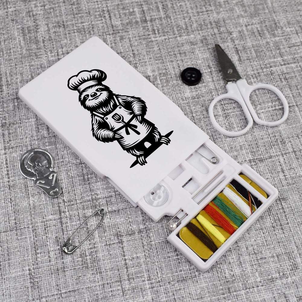 'Sloth Chef Wearing Apron' Mini Travel Sewing Kit (SE00038225)