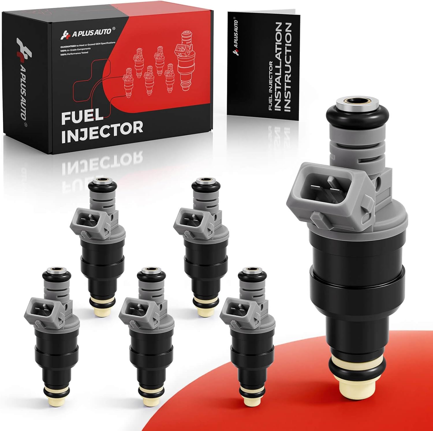 Fuel Injectors Set of 6, Compatible with Ford Ranger 1999-2000 Flex, Mazda B3000 Flex Fuel 1999, Mazda B3000 Gas 2000, v6 3.0L, 4 Holes, Replace Part FJ305 8001308N