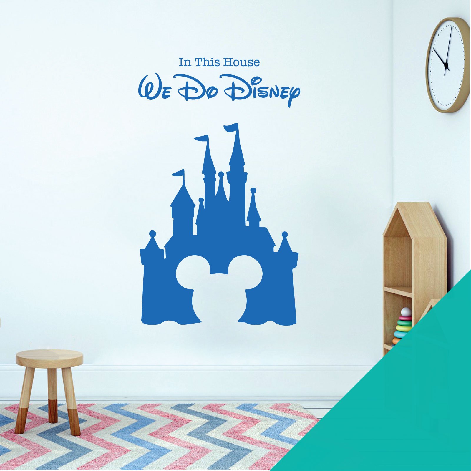 We Do Magic - Fairy Castle, Mickey Mouse Inspired - Children's Playroom Vinyl Wall Decal Sticker [Large] [Turquoise] — image 1
