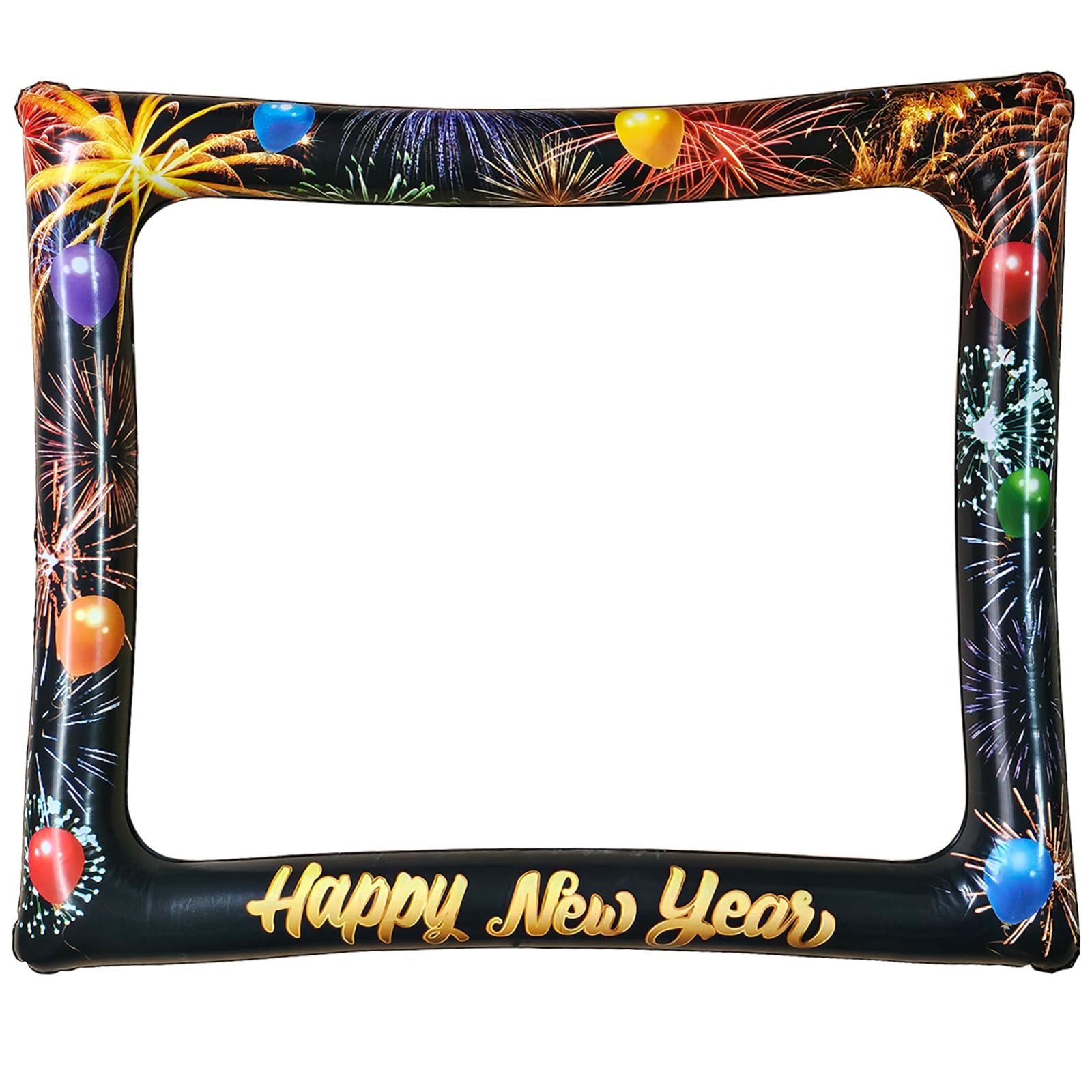 Yiiigoood Multicolored, Including Gold, Silver Multicolor New Years Inflatable Selfie Photo Booth - Happy New Year Giant New Year’s Eve Picture Frame Photo Booth Prop Party Supplies For New Years Celebrations