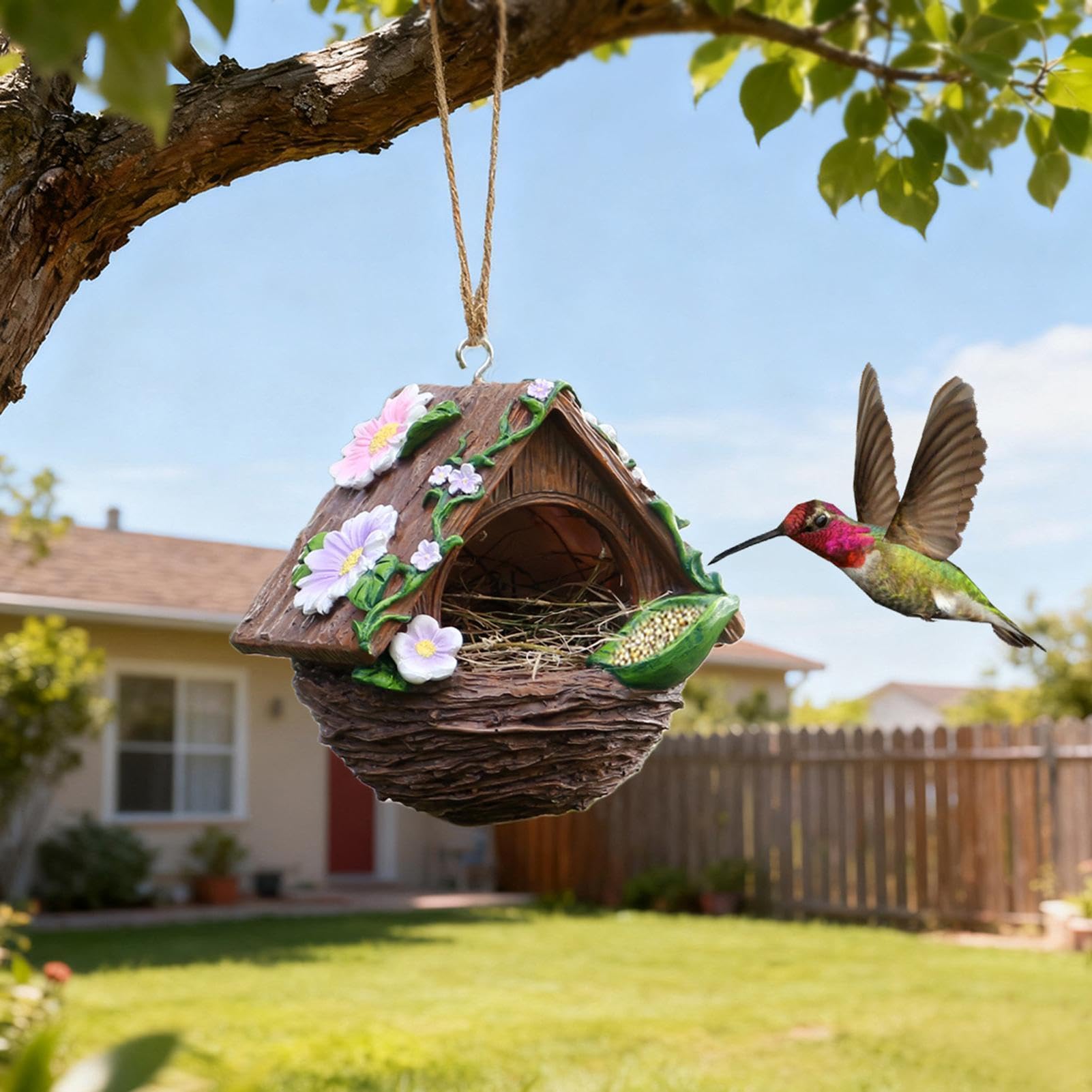 Générique Maison Nid Oiseaux Nichoir Résistant Au Vent | Cabane De Nidification Oiseaux Pour Aras Perruches Inséparables Conures Calopsittes Pinsons Et Pour L'Extérieur Jardins