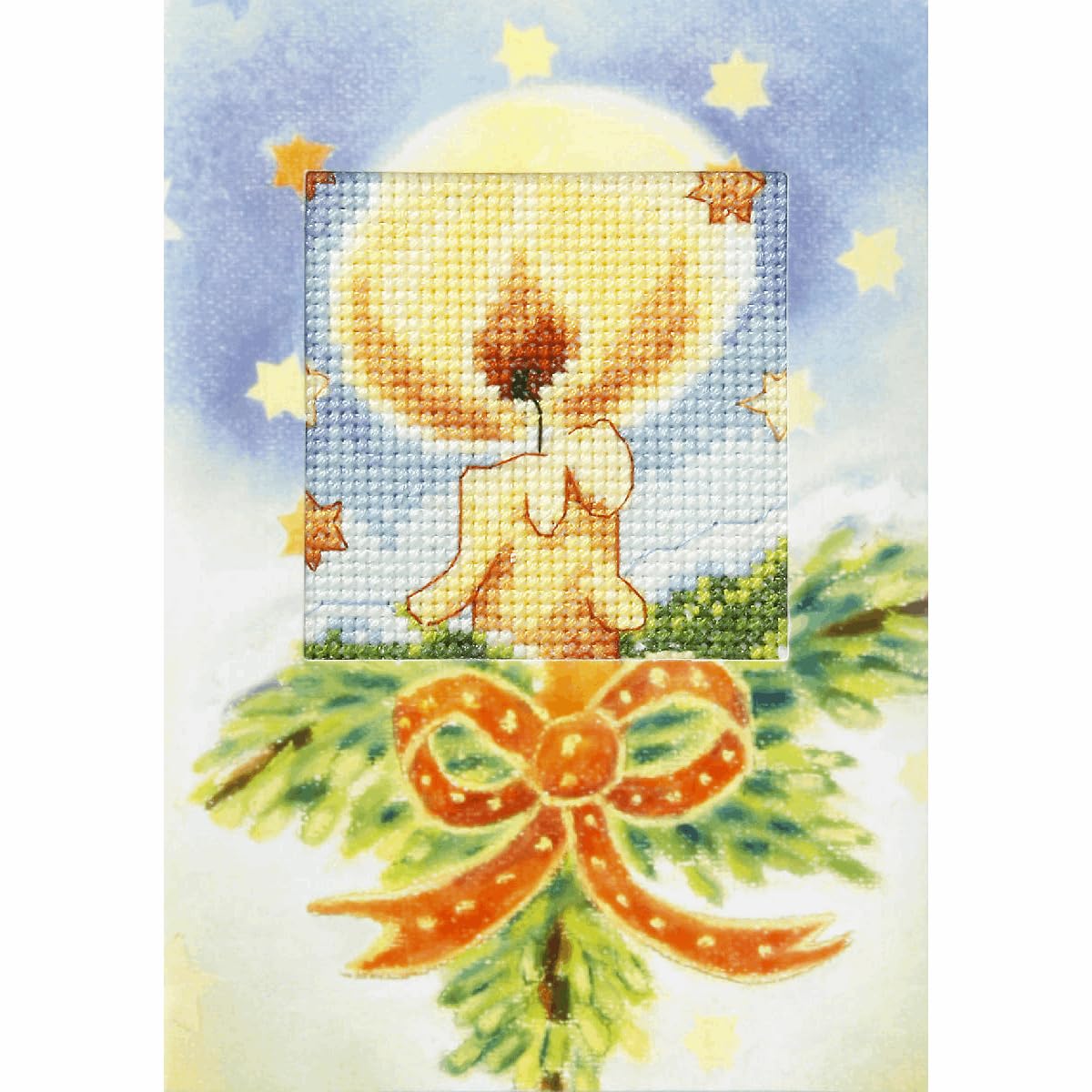 Orchidea Christmas Candle Card Cross Stitch Kit