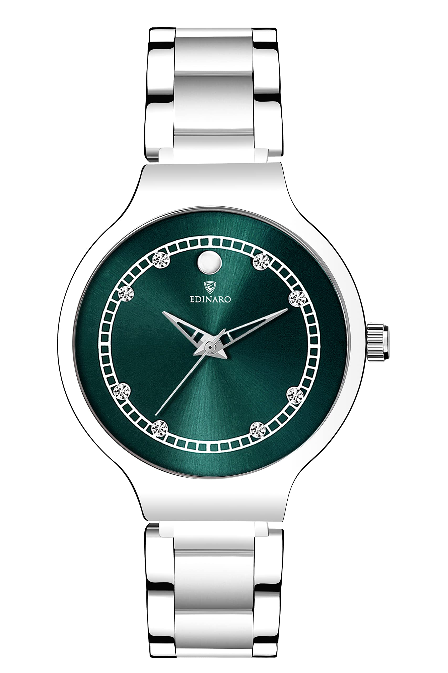 EDINARO Studded Dial & Silver Trendy Bracelet Analog Watch - for Women and Girls (B0BB7J19NY) Amazon Price History, Amazon Price Tracker