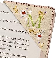 Vista 38 de Marcapáginas de esquina bordado, marcapáginas personalizadas con 26 letras de diseño de triángulo de fieltro, bordado y hecho a mano para tu placer