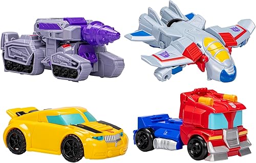 Miniatura 2 de Juguetes Transformers Héroes vs Villanos Paquete de 4, Figuras de Acción Autobot y Decepticon de 4.5 Pulgadas, Juguetes de Robot Preescolar para