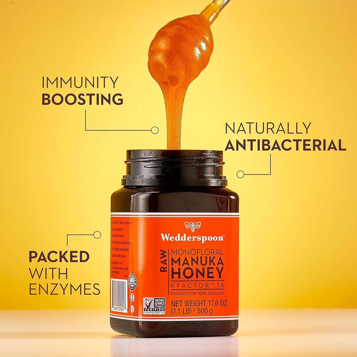 Wedderspoon Raw Manuka Honey 100% Kfactor 16 250g