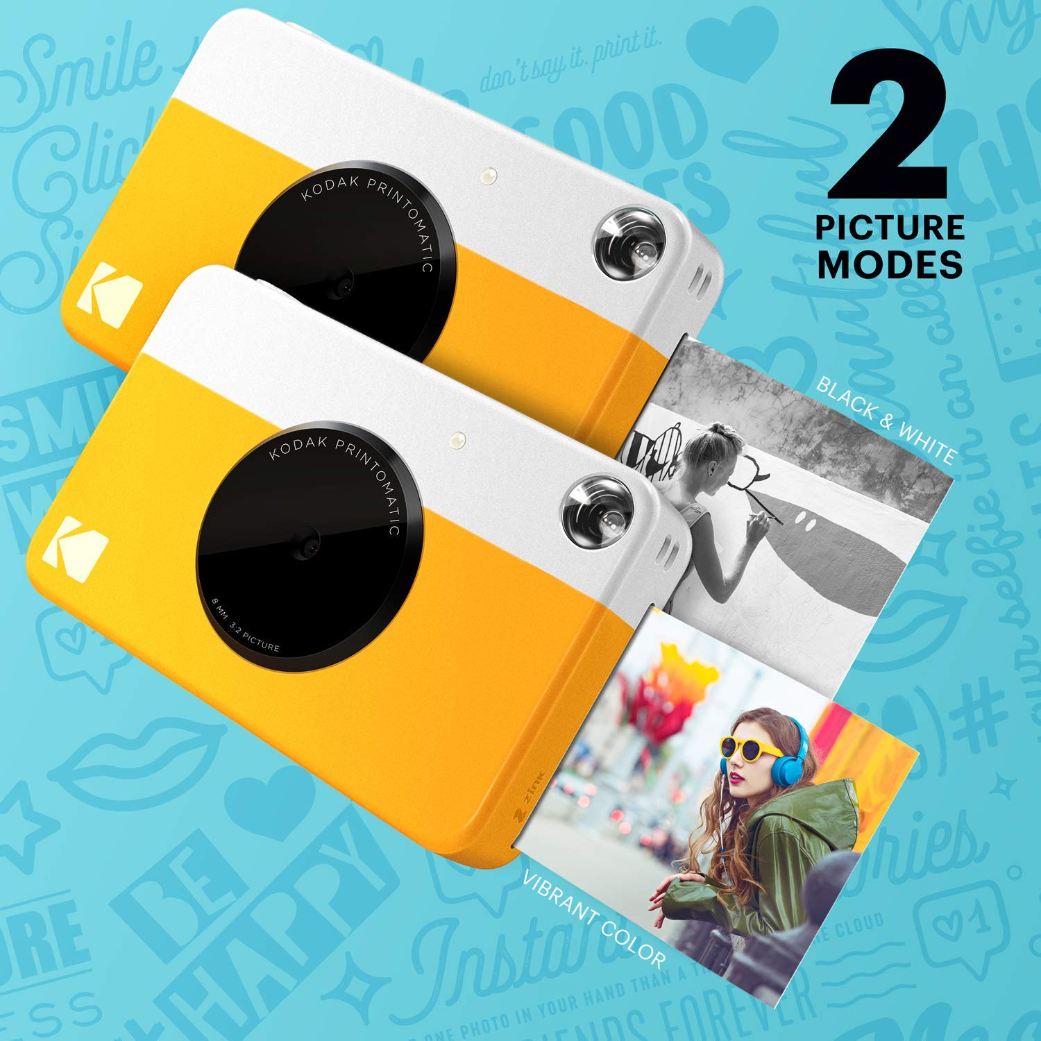 Kodak Printomatic Fotocamera istantanea (Giallo) Starter kit con borsa a tracolla