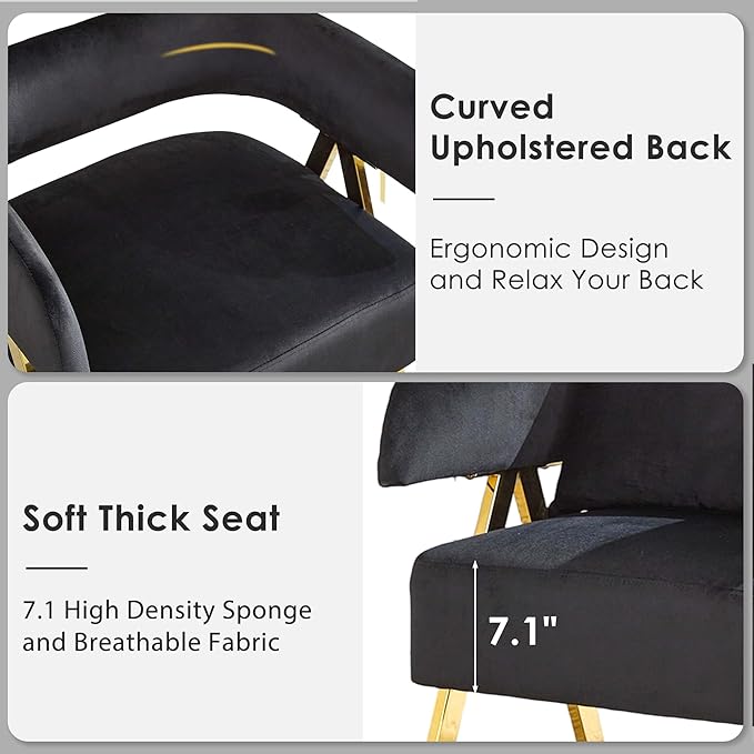 Sillón Tapizado Terciopelo Negro con Cojín miniatura 5
