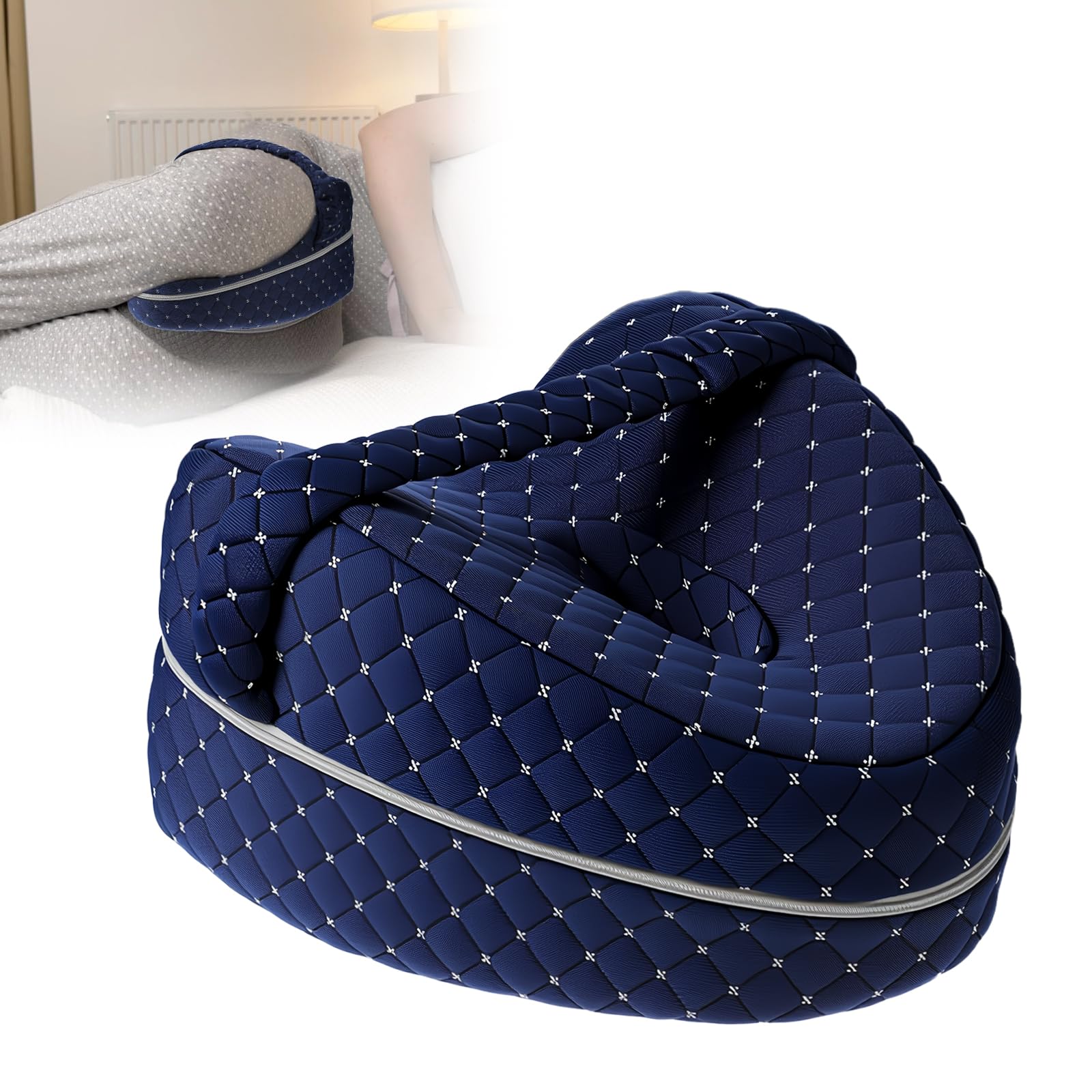 Shuul Leg Pillow Memory Foam Knee Pillow for Sleeping Alignment Pillows for Side Sleepers with Adjustable Strap