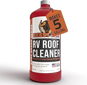 BEEST RV Roof Cleaner (32 Oz Super Concentrated Makes 5 gallons) - Roof Cleaner & Degreaser - Removes Dirt & Stains - Easy to Use - Best For Cleaning RVs, Campers, Trailer, Metal Building, Motorhomes