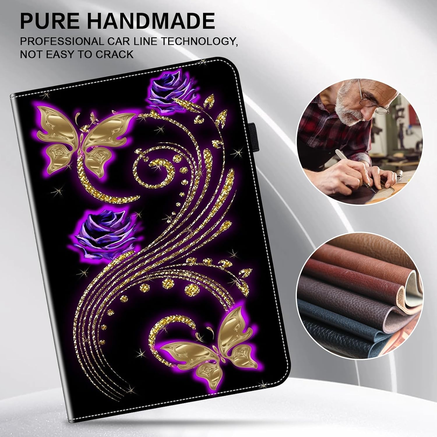 ALILANG Case for Amazon Fire Max 11 Tablet (13th Generation, 2023 Release) 11 inch, Lightweight Folio Shockproof Folding Stand Protective Cover for Fire Max 11 Tablet Case -Purple Butterfly