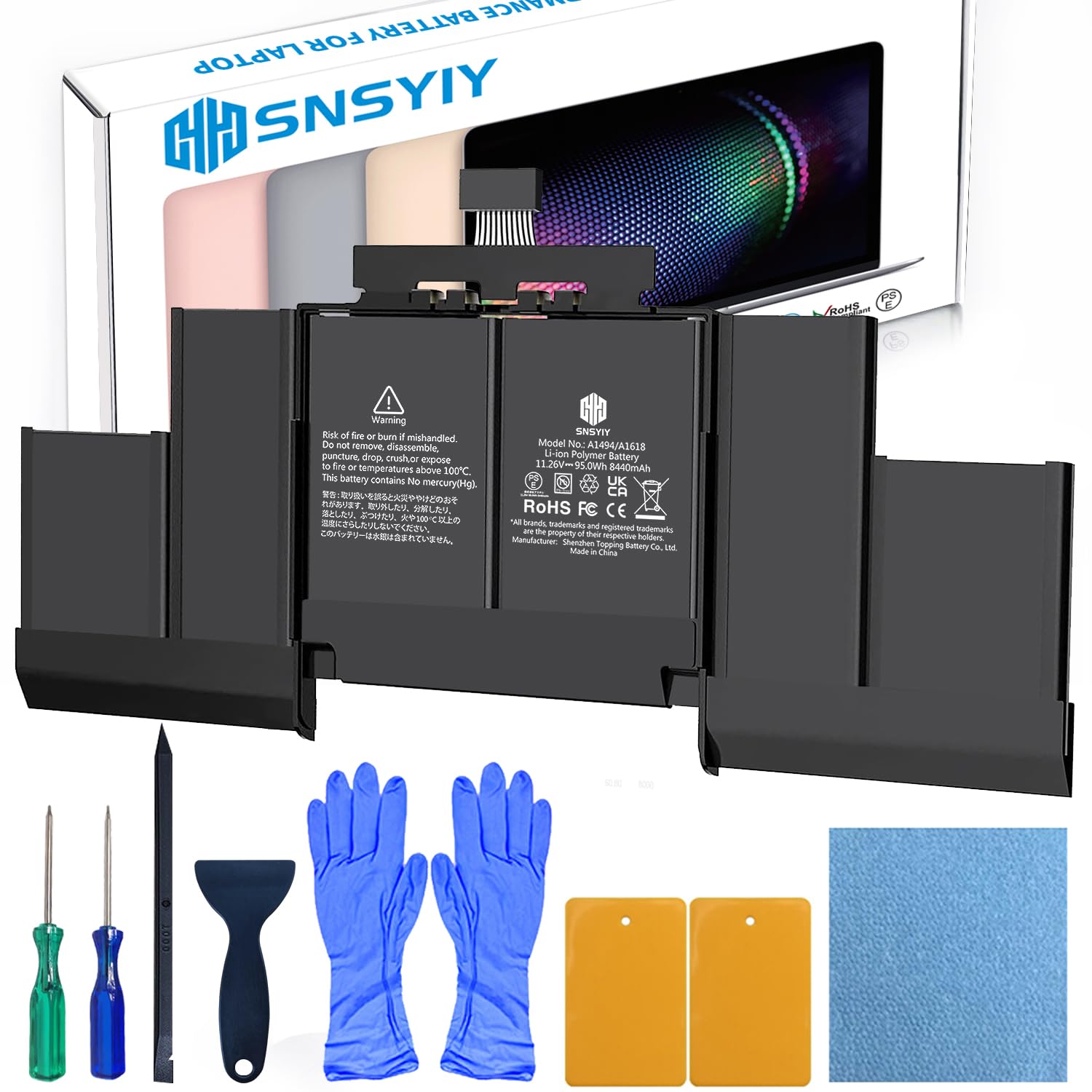 New Battery 美品　MacBook Pro 15インチ　A1398 SNSYIY A1398 MacBook Pro Battery A1494 A1618 Replacement for