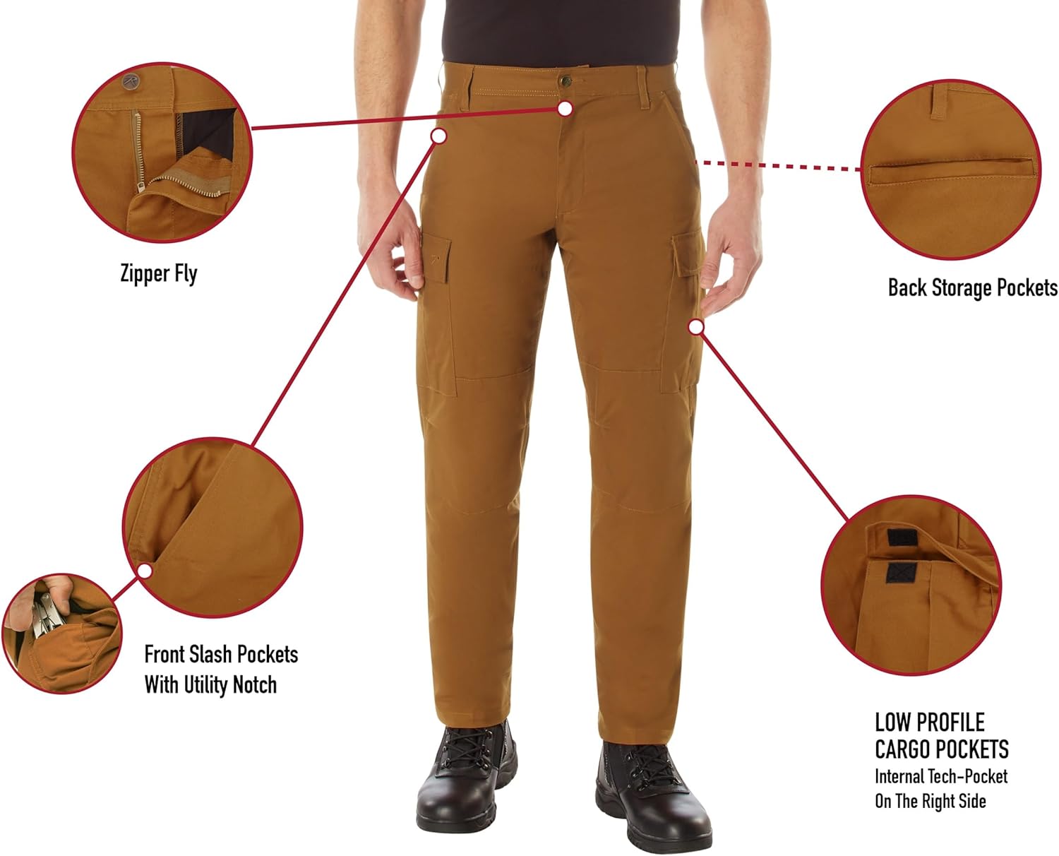 Rothco Active Flex Canvas Work Pant – Comfort Stretch Outdoor Utility Cargos - Image 4