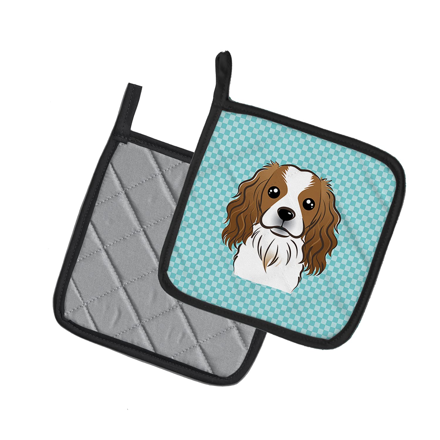 Caroline's Treasures BB1162PTHD Topflappen, kariert, Blau, 7,5 x 7,5 W, 1 Paar