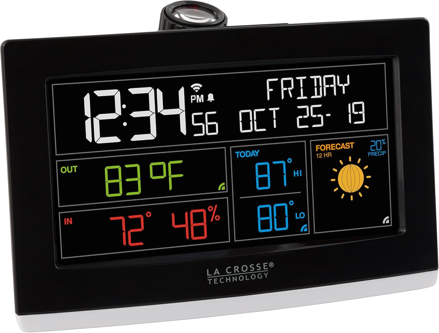 La Crosse Technology C82929-INT WiFi Projection Alarm Clock with AccuWeather Forecast