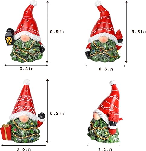 Miniatura 4 de MorTime Juego de 3 gnomos de Navidad, decoración de mesa, gnomo de resina con caja de regalo, centros de mesa de árbol de Navidad para escritorio,