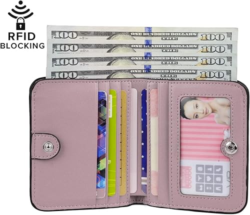 Miniatura 3 de YALUXE Billeteras pequeñas de cuero genuino para mujer, monedero pequeño, monedero para efectivo, tarjetero con protección RFID, tamaño compacto