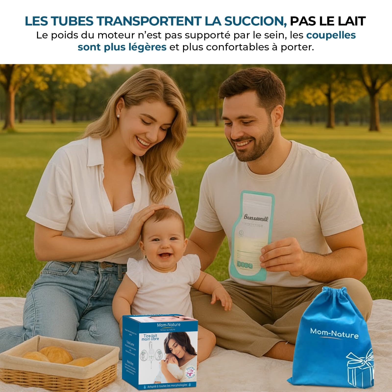 Tire Lait Electrique Mains Libres, Rechargeable, Doux et Adaptable Allaitement Tire Pour les Mamans, Portable et Tire Lait Silencieux