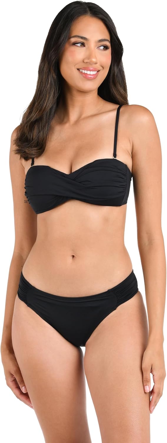 La Blanca Bikini Bottoms for Women Island Goddess Side Shirred Hipster Swimsuit Bottom - Image 4