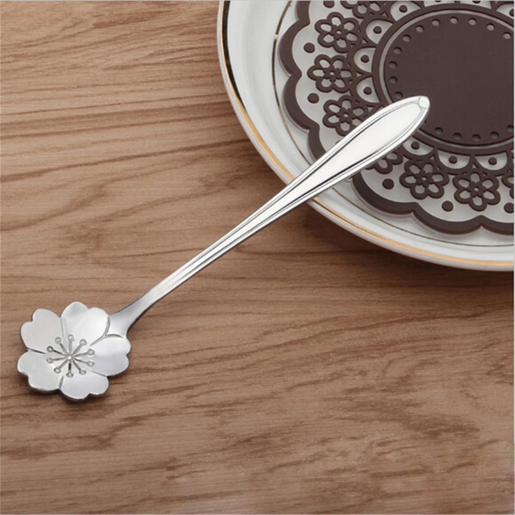 Amazon.co.jp: MALABAN ステンレス 食器 花形スプーン コーヒー 
