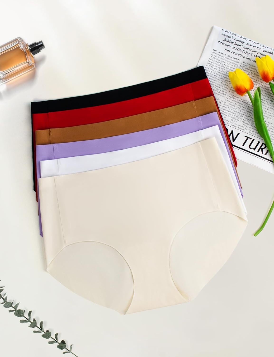 Women's Seamless Underwear No Show Panties Invisible Ladies Hipster Breathable Briefs 6 Pack - Image 6