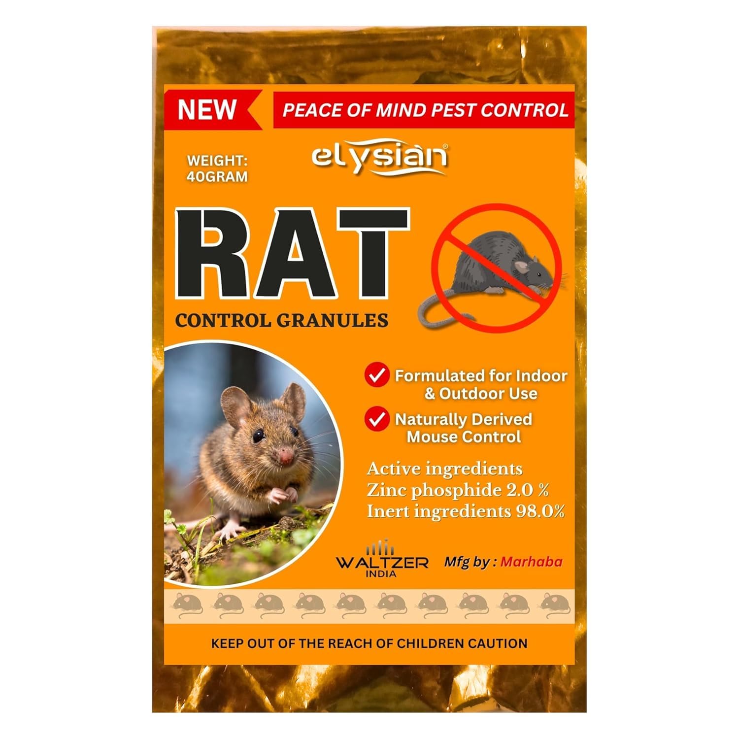 Elysian Rodent Control Granules 40 g Each Pouch | Ready-to-Use Granules for Label-Directed Application and Secure Storage | Pack of 2 Pouches-image-28