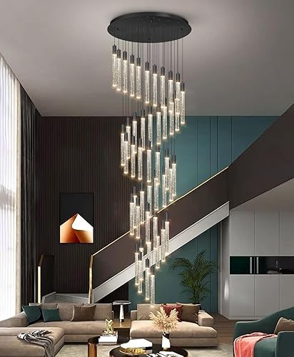 Candelabros modernos con 46 luces LED para sala de estar, techo alto de 20 pies, para entrada, comedor, lámparas colgantes de techo, lámpara de