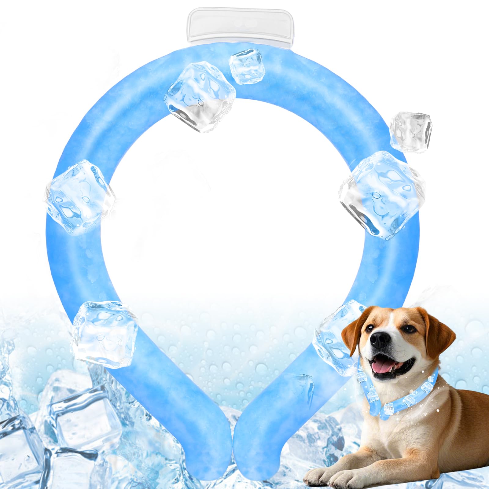 360° Neck Cooling Tube for Dogs – Reusable Ice Cooling Neck Wraps for Heat Relief – Portable & Adjustable for Dog Summer and Outdoor Activities
