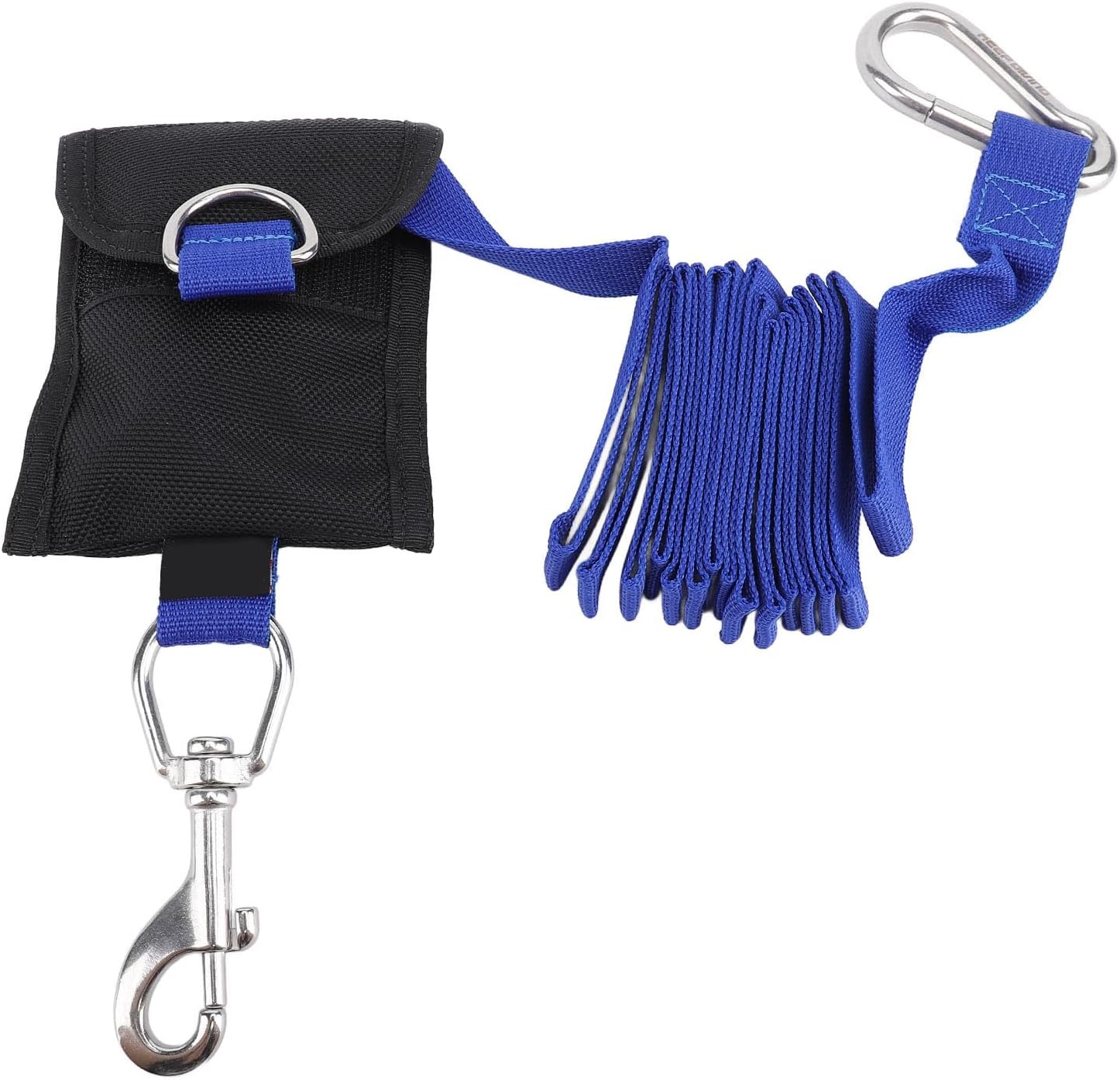 Diving Lanyard Nylon 2.6M, BCD Side Mount Safety Rope with Stainless Steel Buckle, Blue - Anti Lost Design, Durable, Secure Underwater Diving Gear