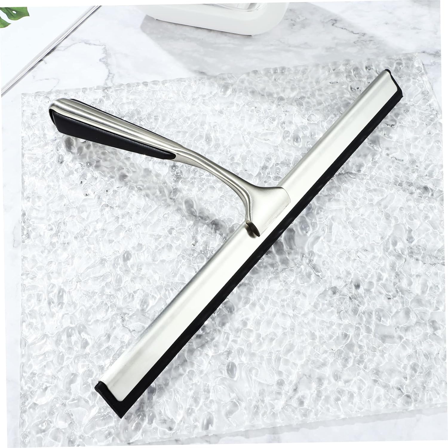 1set Shower Squeegee Replacement Strip and Self-Adhesive Hook Cleaning Tool for Bathrooms and Mirrors Easy to Use and Efficient Wiping