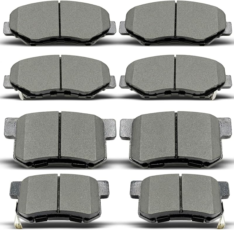 Pastilhas de freio cerâmicas dianteiras e traseiras AnnoVinco para Honda Accord, Civic e Acura ILX – Jogo com 8 unidades