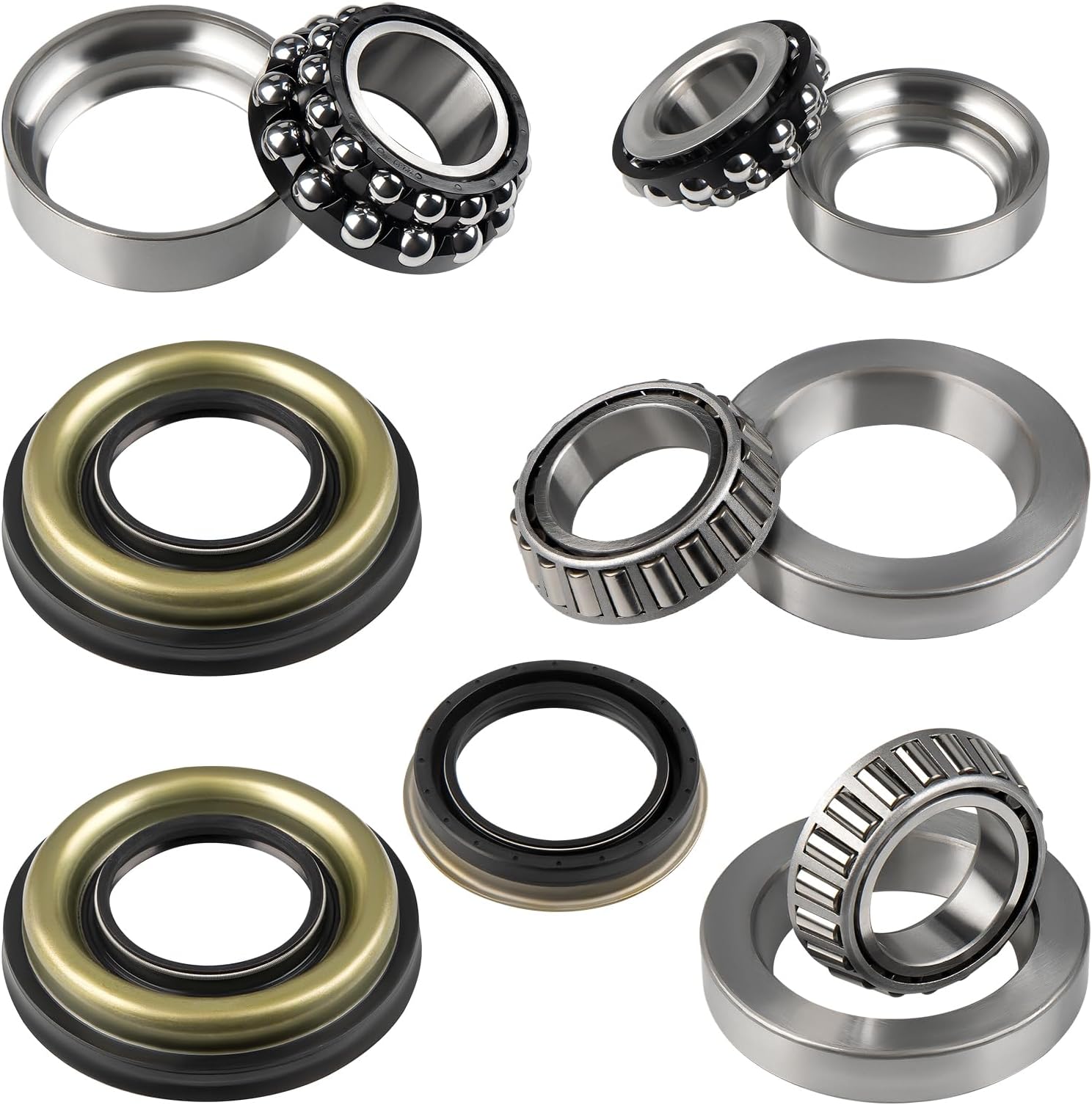 JDMON Rear Differential Bearings & Seal Repair Kit Replacement for Cadillac ATS 2013-2019, CTS 2014 2015 2016 2017 2018 2019 V4/V6 Replacement for F-577158 F-574658 LM50134R 22993016 92230584