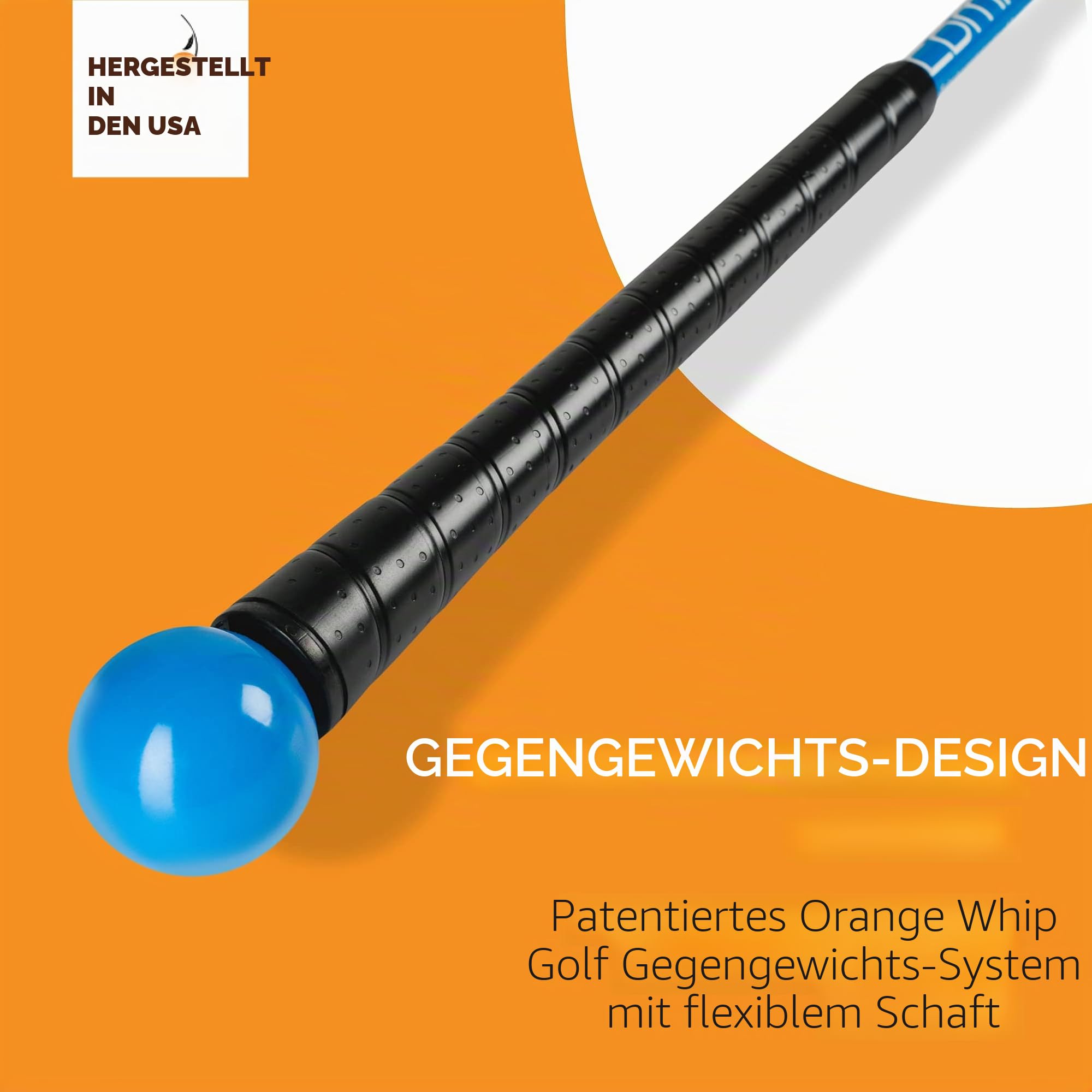 Orange Whip Golf Swing Trainer Aid - for Improved Rhythm, Flexibility, Balance, Tempo, and Strength
