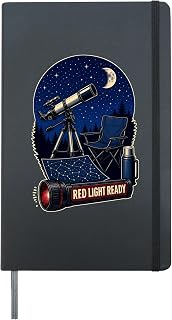 RED LIGHT READY Astronomy Night Telescope Star Party Gear Hardcover Journal, Black