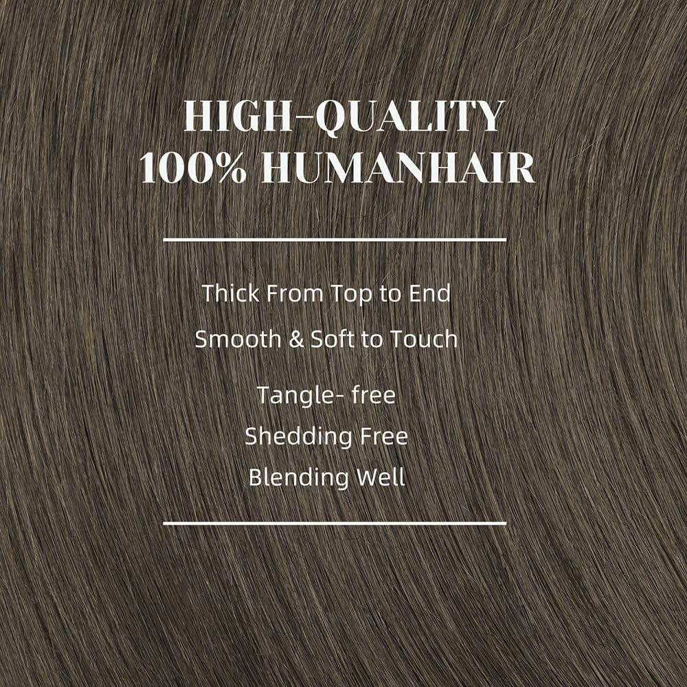 Extension cheveux naturel clip Extension cheveux clip Châtain chocolat 7pcs 45cm 120g Clips cheveux naturels invisibles volume féminin