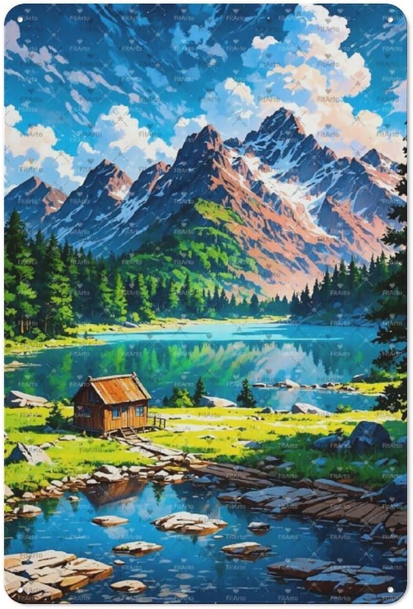 Cozy Countryside Cottage Retro Plaque - Bedroom Gift For Familyes Metal Tin Sign 8X12 Inch
