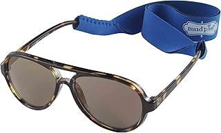 Mud Pie Boys Baby Sunglasses with Strap Set, Tortoise Aviator, 0-2 Years