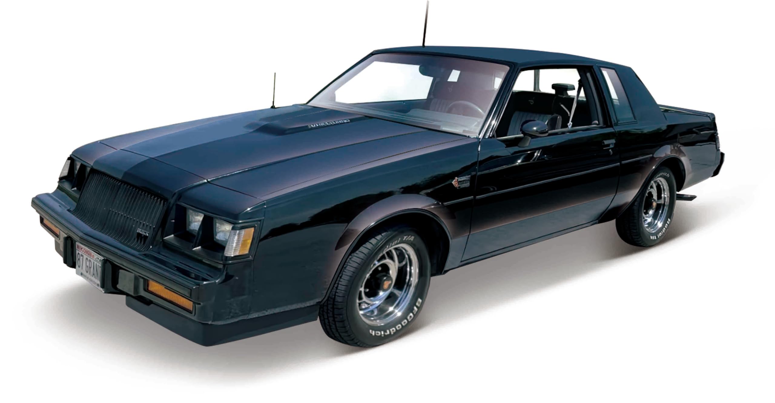 MAISTO Buick Grand National, schwarz - Modellauto 1:18, Originalgetreues Sammlerauto Spielzeugauto mit Federung, beweglichen Türen & Haube, ab 3 Jahren (531479BK)