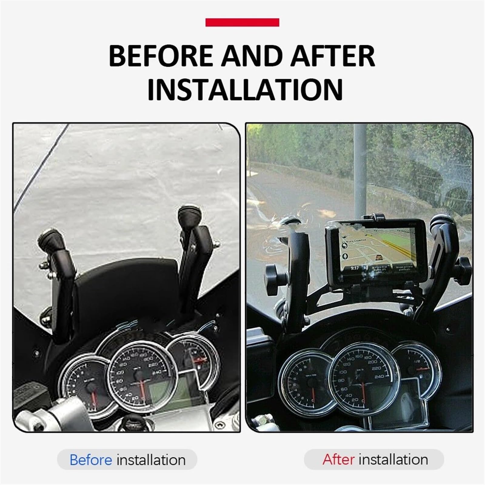 Support Navigation Moto pour Guzzi pour Norge 1200 GT Upport Navigation GPS Smartphone Support Chargement USB Pare-Brise Moto(BC)