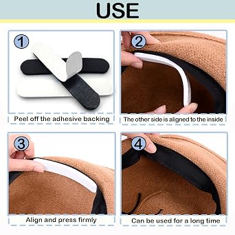 60 PCS Hat Size Reducer, Self-Adhesive Foam Tape, 30black+30white