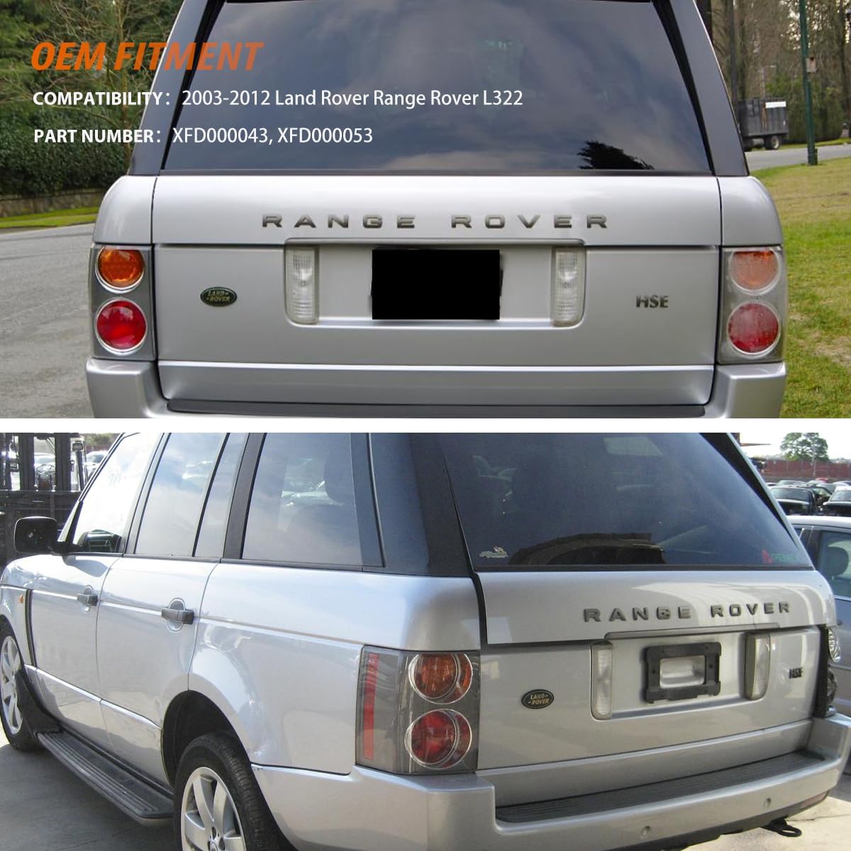 ADIIL Clear Lens Tailgate Reverse Backup Lights Lamps For 2003-2012 Land Rover Range Rover L322
