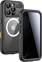 Vista 17 de Lanhiem Funda magnética para iPhone 17 Pro Max, IP68 impermeable, a prueba de polvo, compatible con Magsafe, protector de pantalla integrado, cuerpo