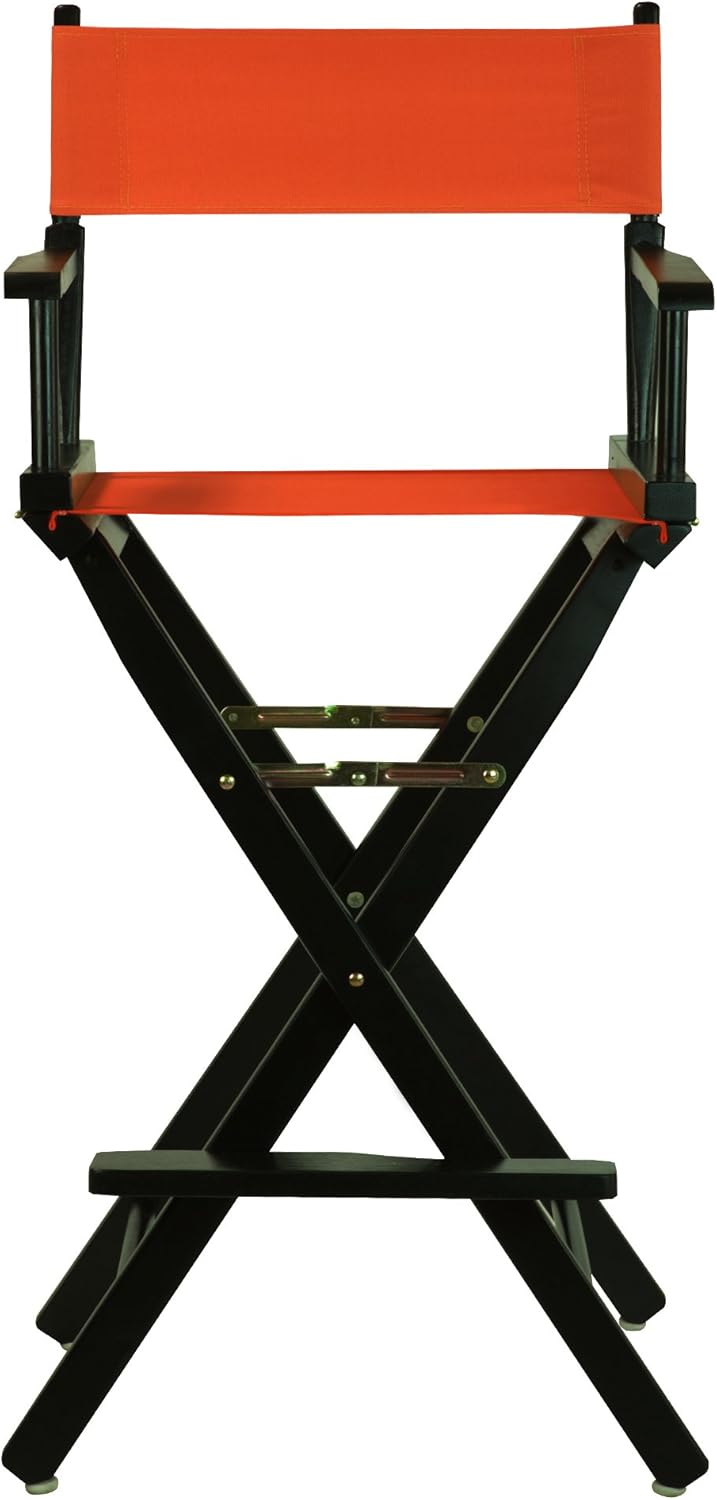 Casual Home 30" Director's Chair Black Frame-with Orange Canvas, Bar Height