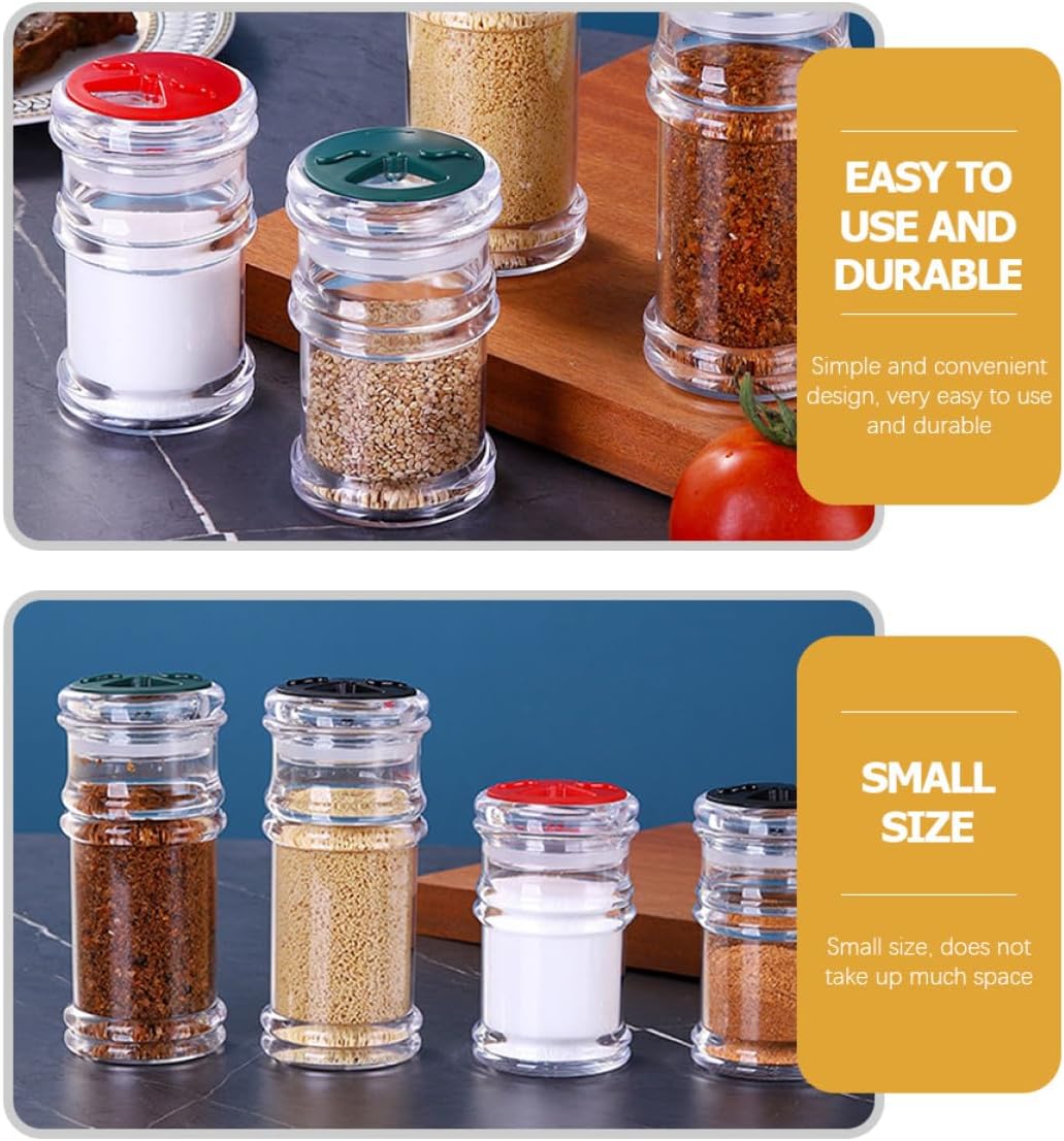 4pcs Plastic Seasoning Bottles Set Large Capacity Kitchen Condiment Jars Multi-function Salt Pepper Shakers for Home Cooking and Barbecue