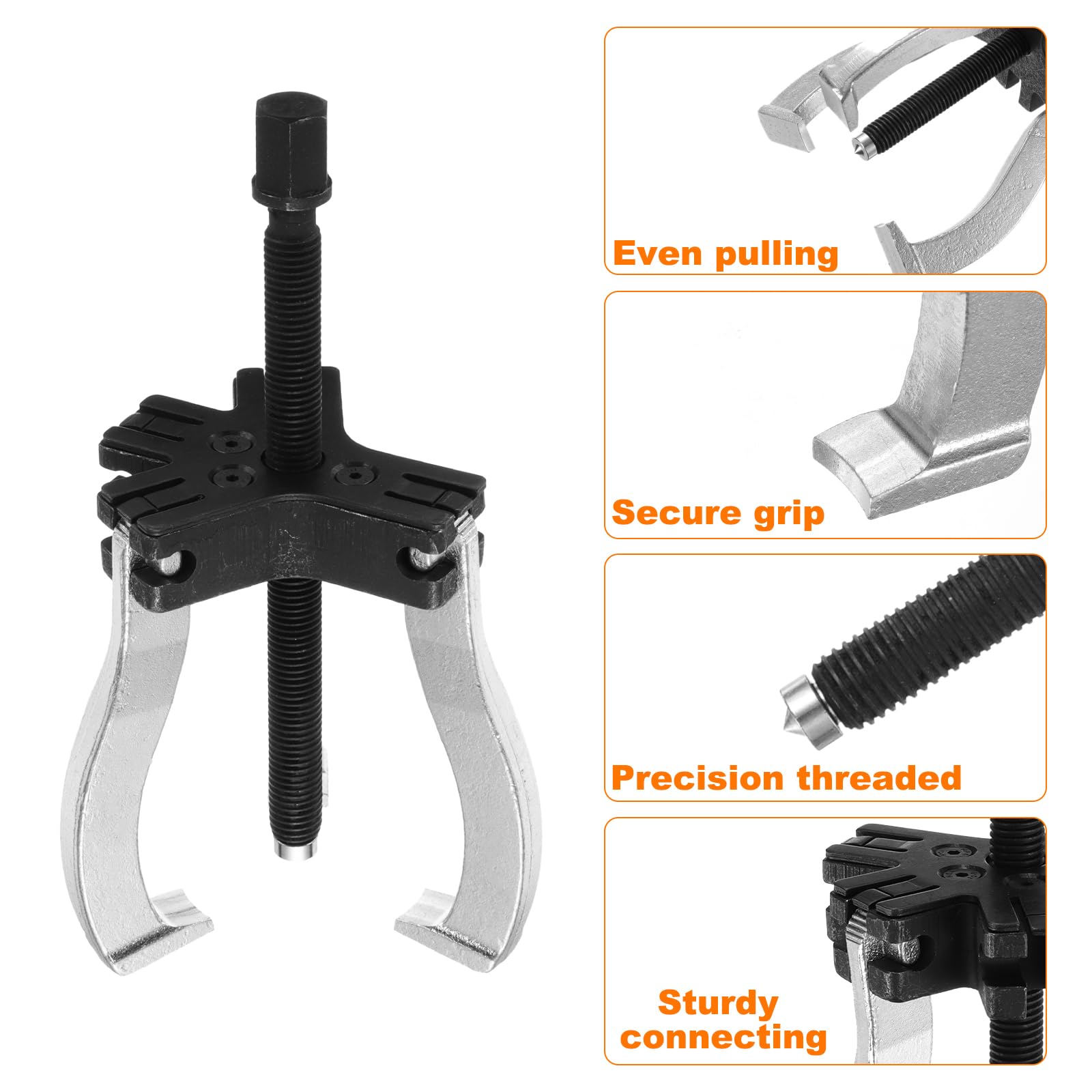 Extractor de Engranajes internos y externos de 3 mordazas de 2,5 toneladas, Herramienta separadora de Cubo de cojinete de Rueda para extracción de polea, Engranaje, cojinete y Volante.