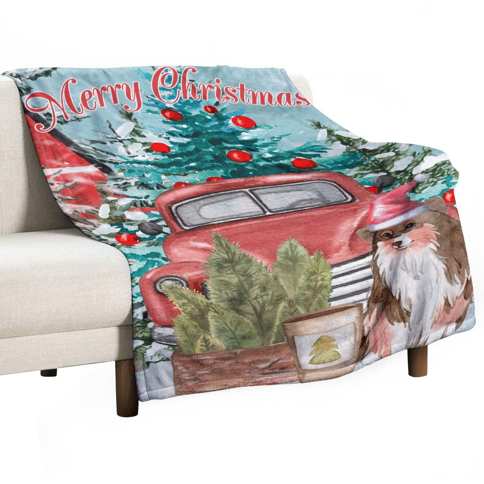 Jeté de canapé de Noël en flanelle 130x150 cm plaid couverture lit enfant